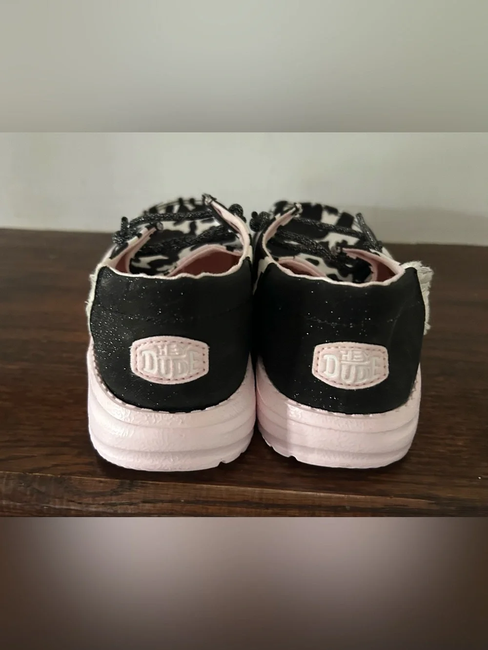 Hey Dude Kids' Black and White Shoes 2Y
